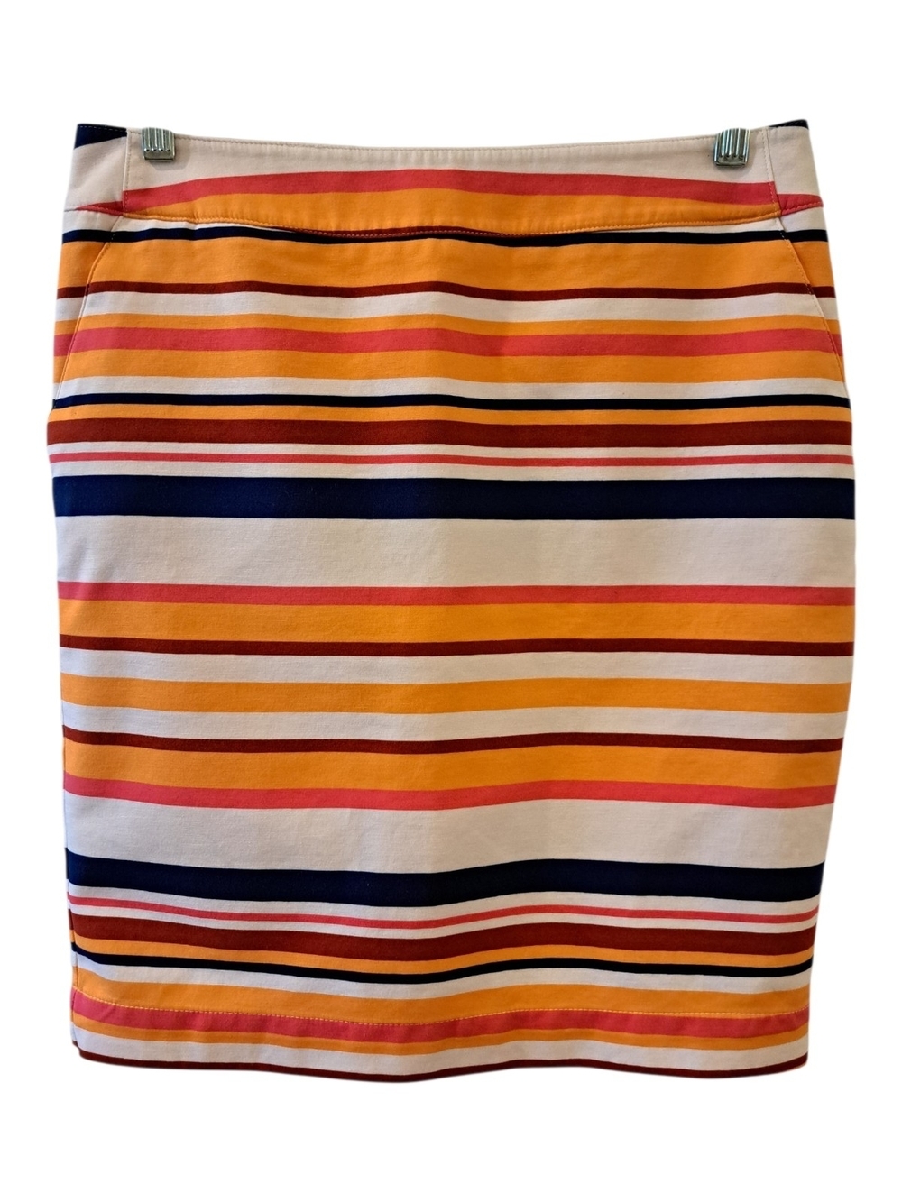 Merona Striped Pencil Skirt in Yellow Orange Size 8